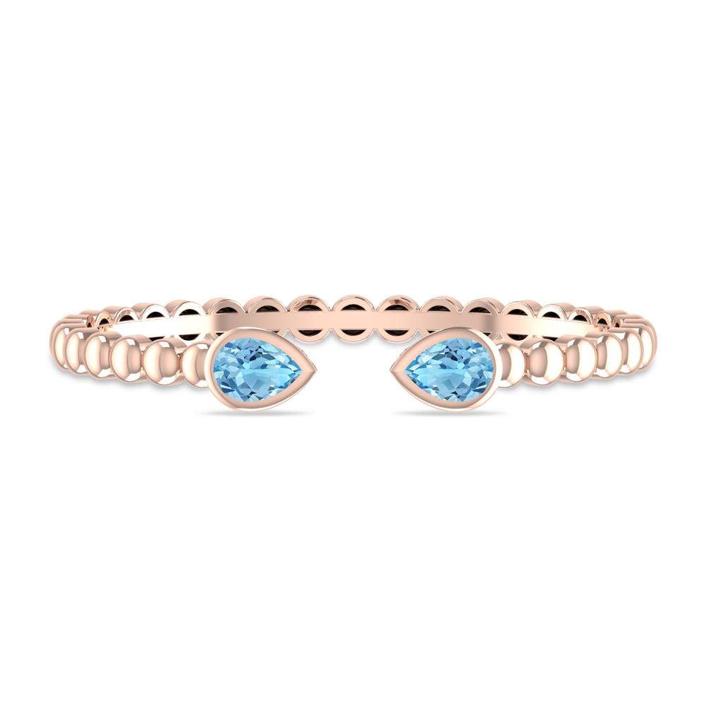 Rose Gold - Blue Topaz