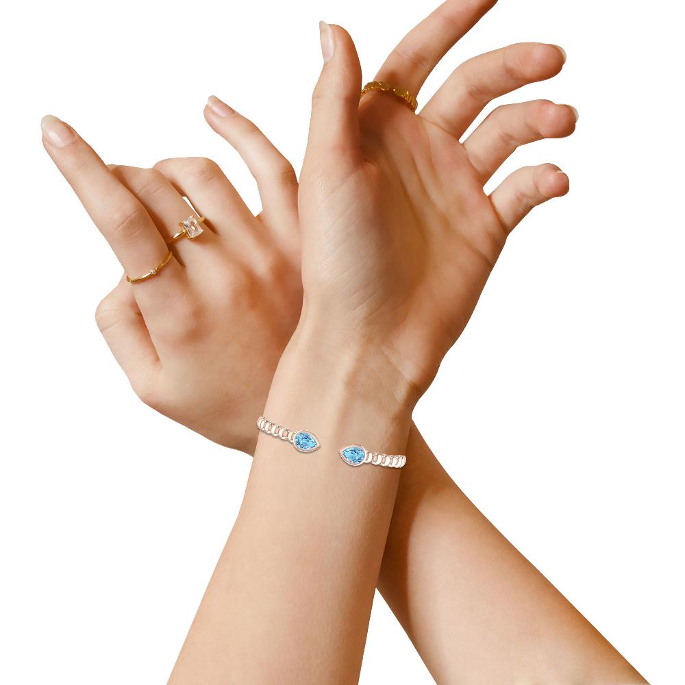 Rose Gold - Blue Topaz