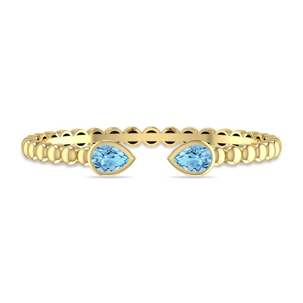 Yellow Gold - Blue Topaz