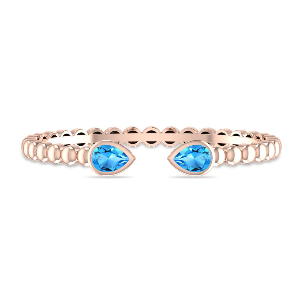 Rose Gold - Blue Topaz