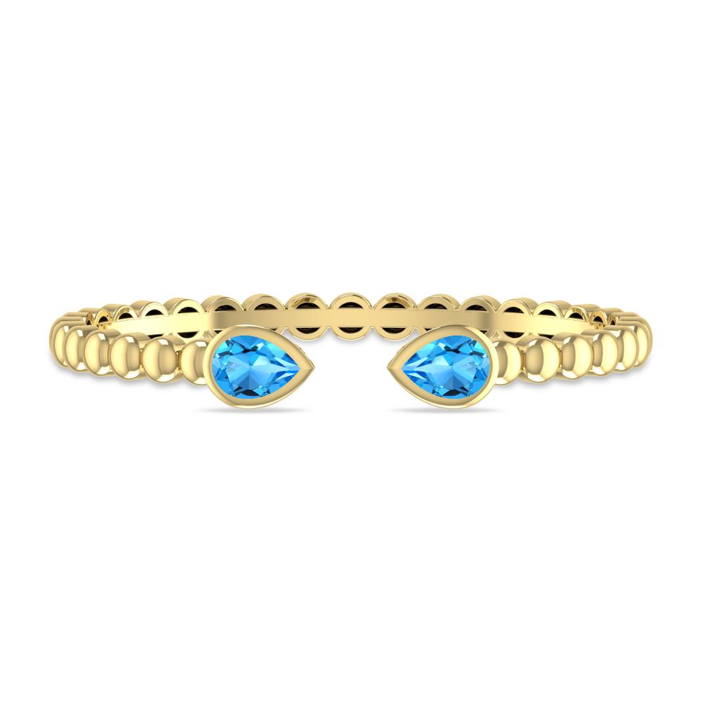 Yellow Gold - Blue Topaz
