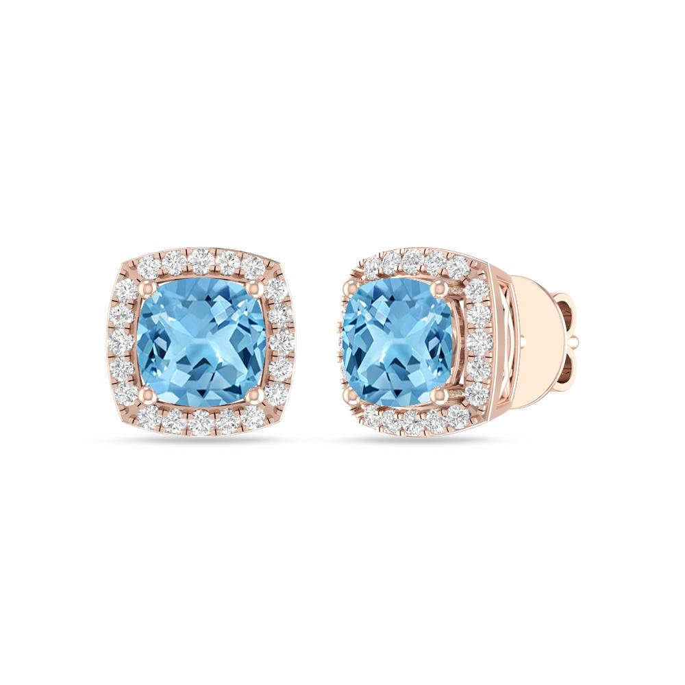Rose Gold - Blue Topaz