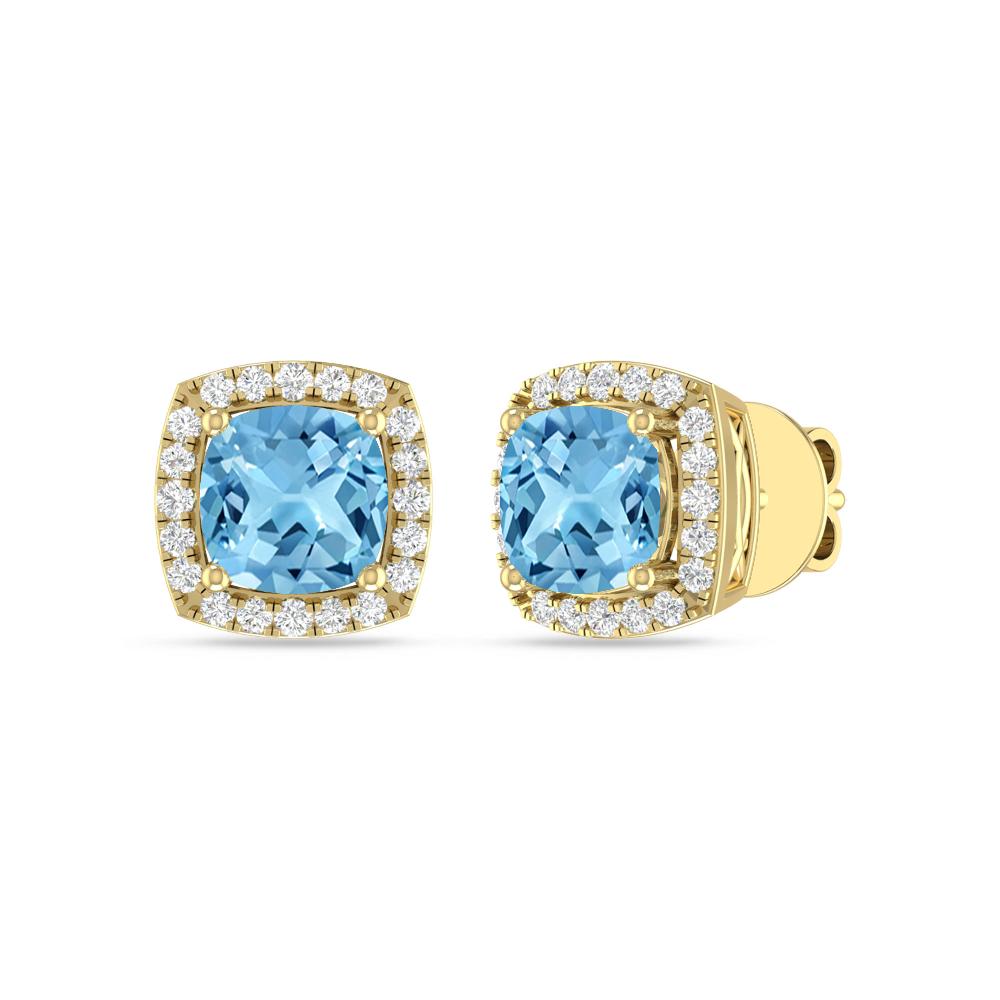 Yellow Gold - Blue Topaz