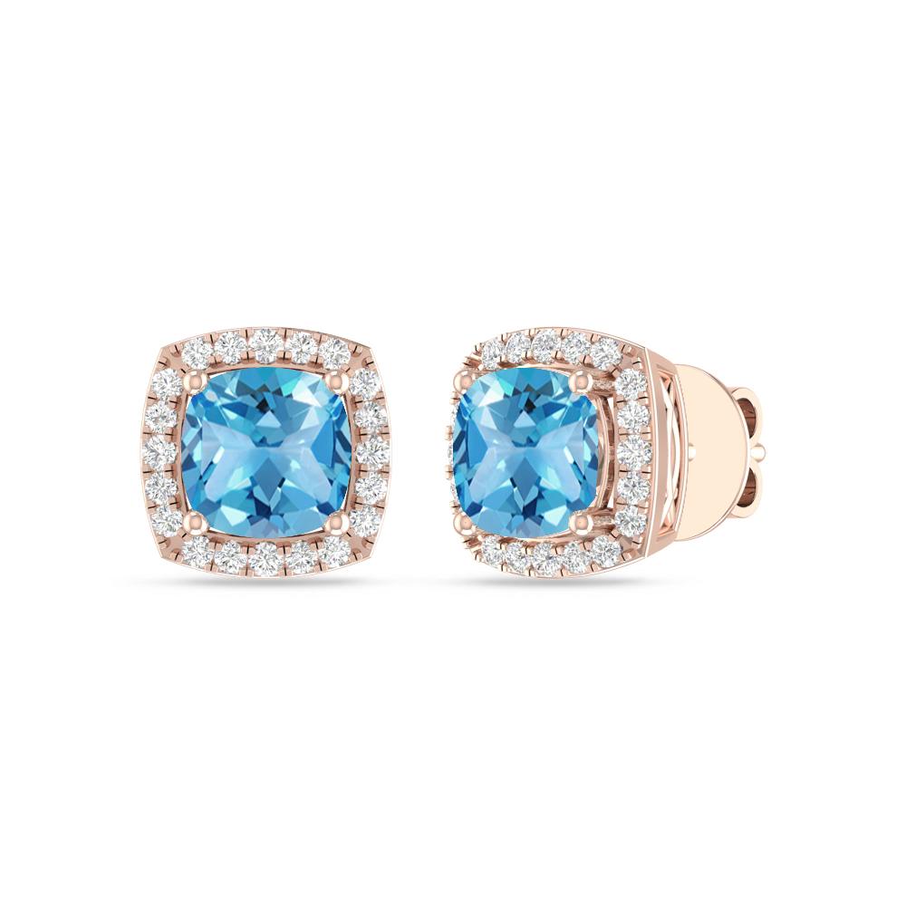 Rose Gold - Blue Topaz