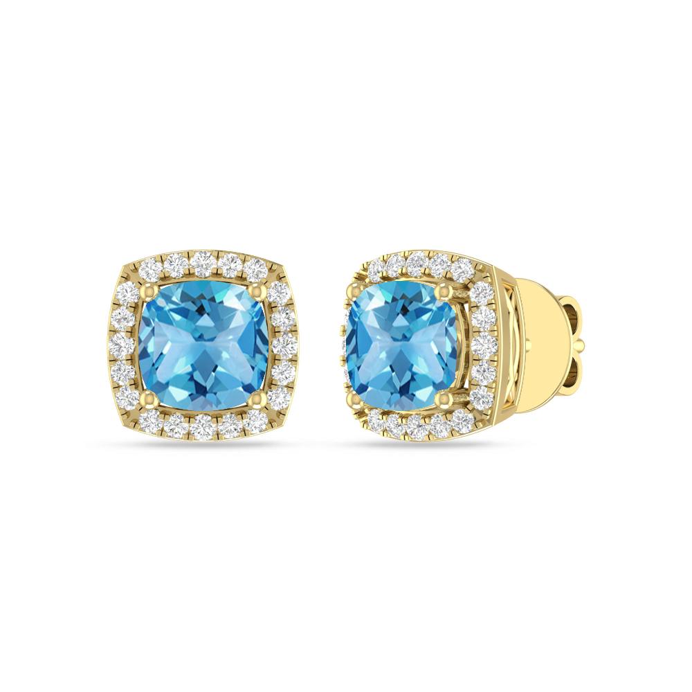 Yellow Gold - Blue Topaz