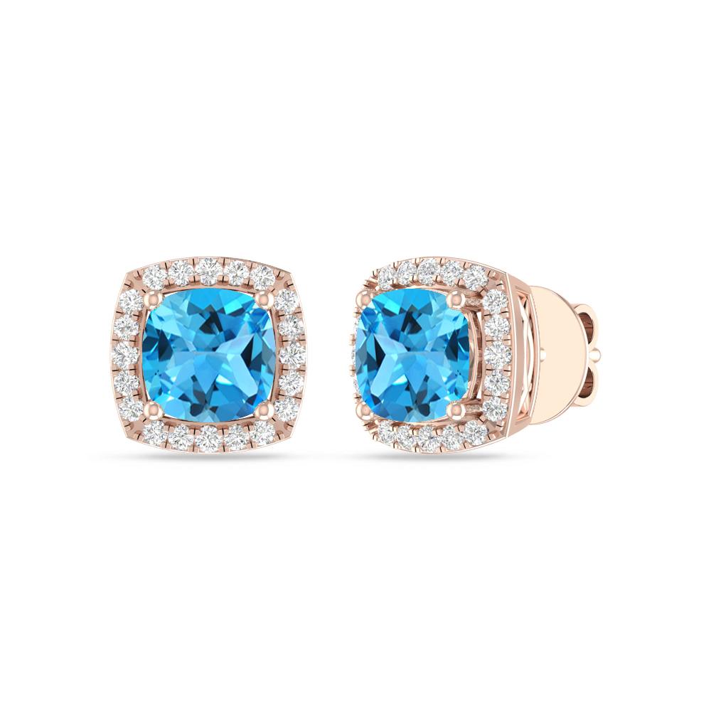 Rose Gold - Blue Topaz