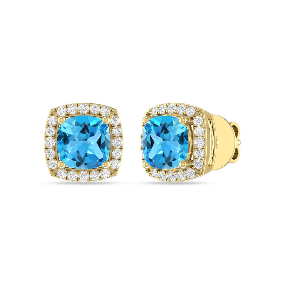 Yellow Gold - Blue Topaz