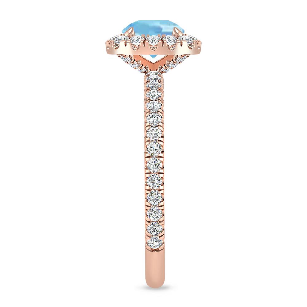 Rose Gold - Aquamarine