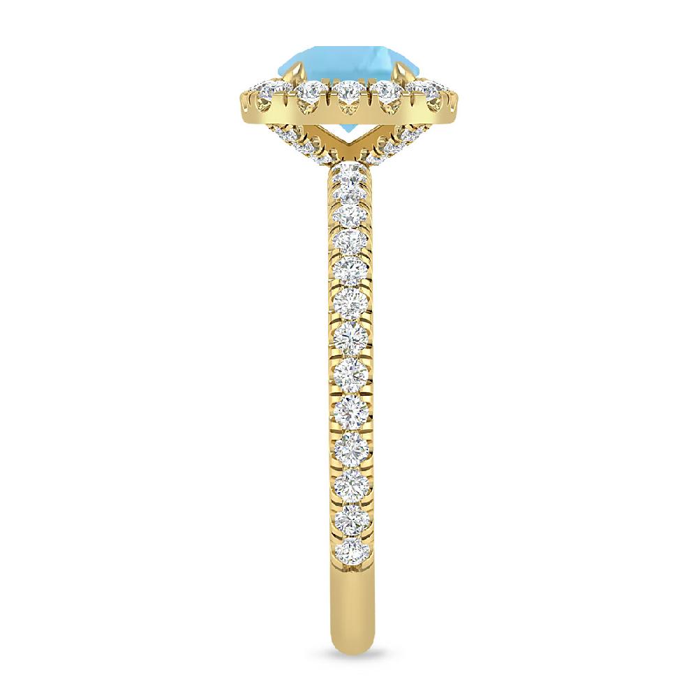 Yellow Gold - Blue Topaz
