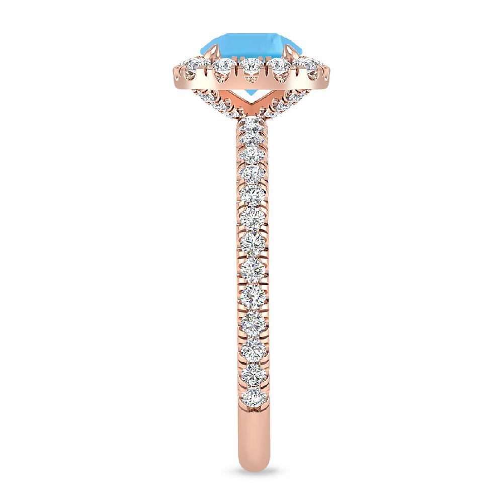 Rose Gold - Blue Topaz