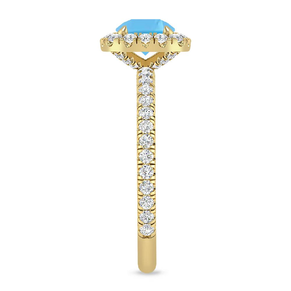 Yellow Gold - Blue Topaz