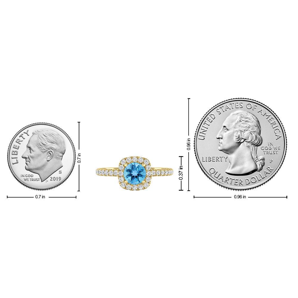 Yellow Gold - Blue Topaz
