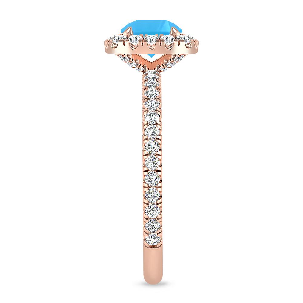 Rose Gold - Blue Topaz