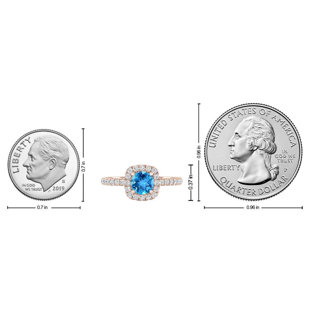Rose Gold - Blue Topaz