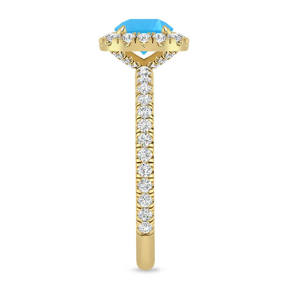Yellow Gold - Blue Topaz