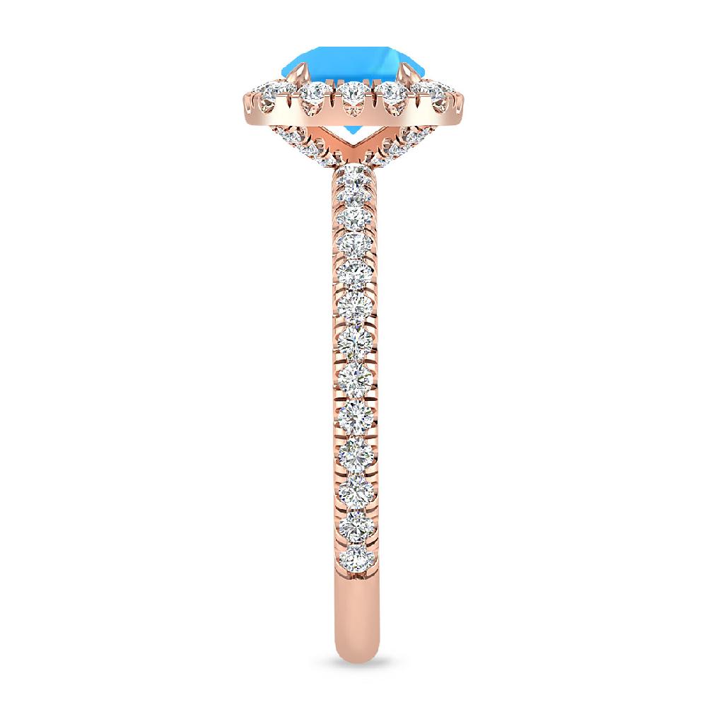Rose Gold - Blue Topaz