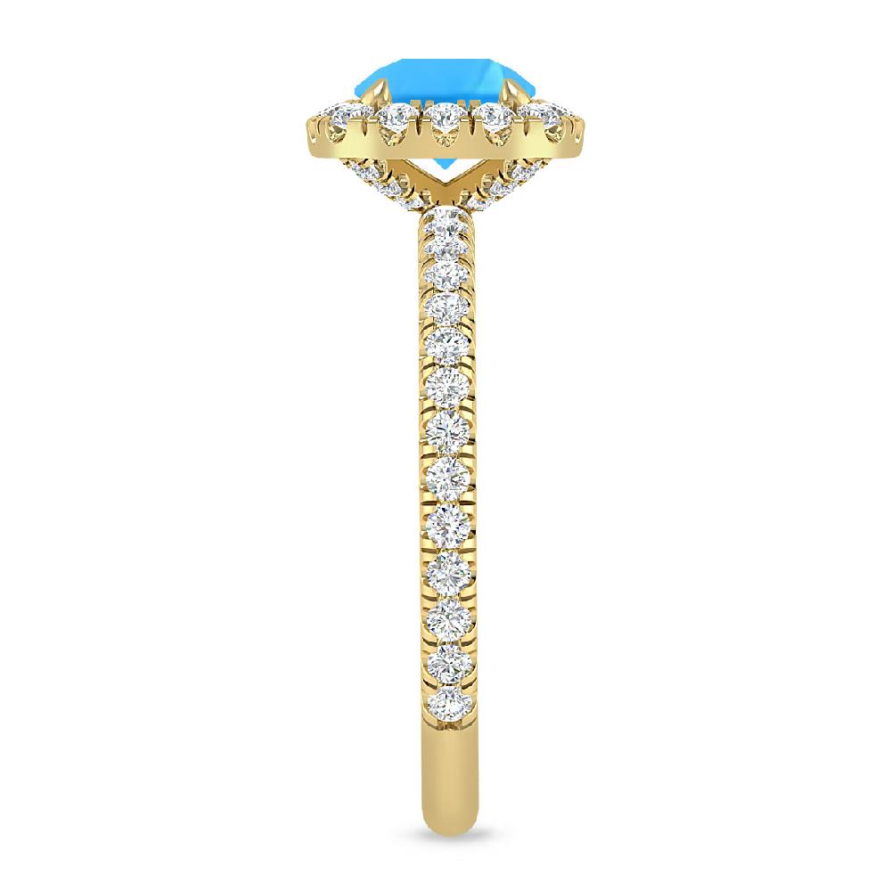 Yellow Gold - Blue Topaz