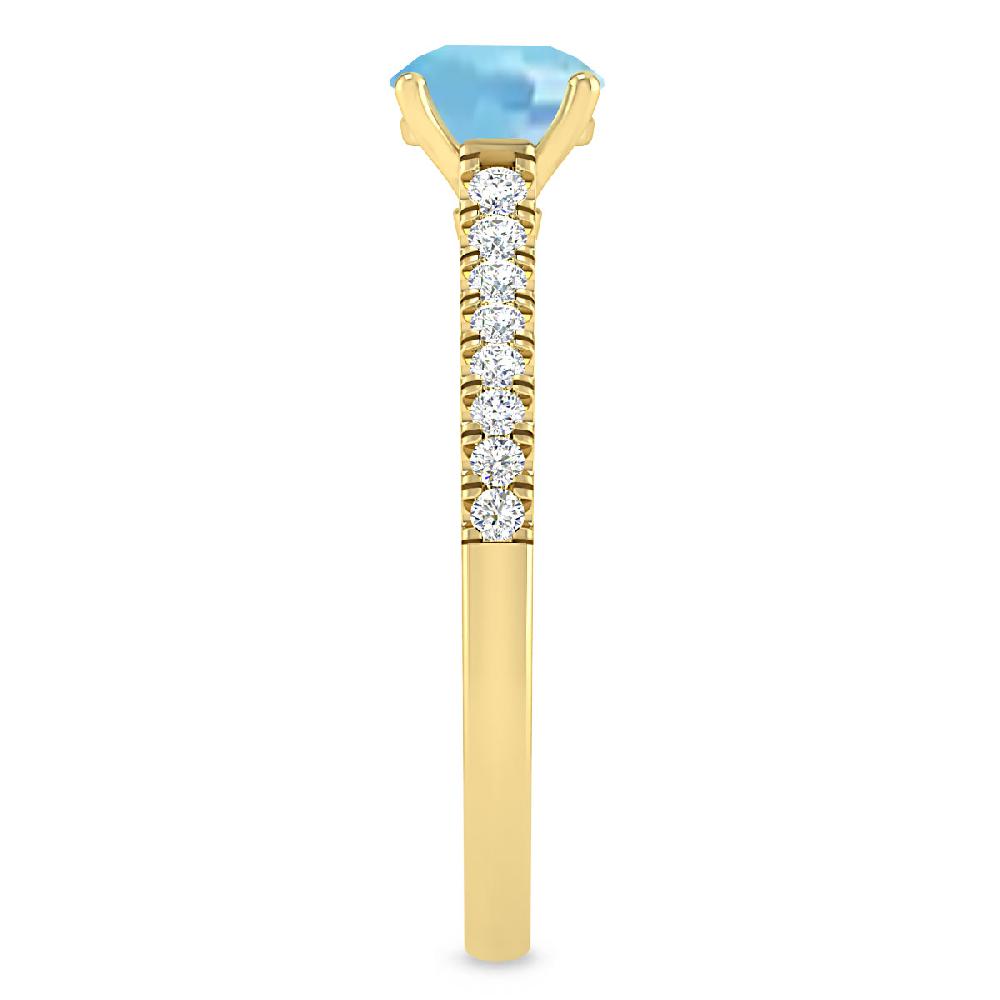 Yellow Gold - Aquamarine
