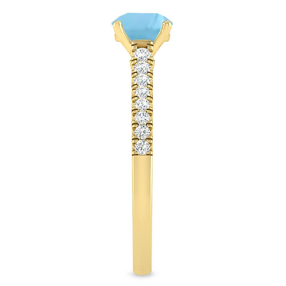 Yellow Gold - Blue Topaz