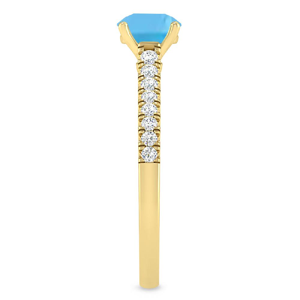 Yellow Gold - Blue Topaz