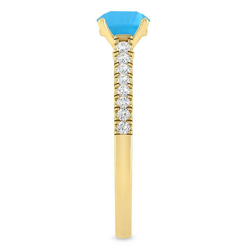 Yellow Gold - Blue Topaz