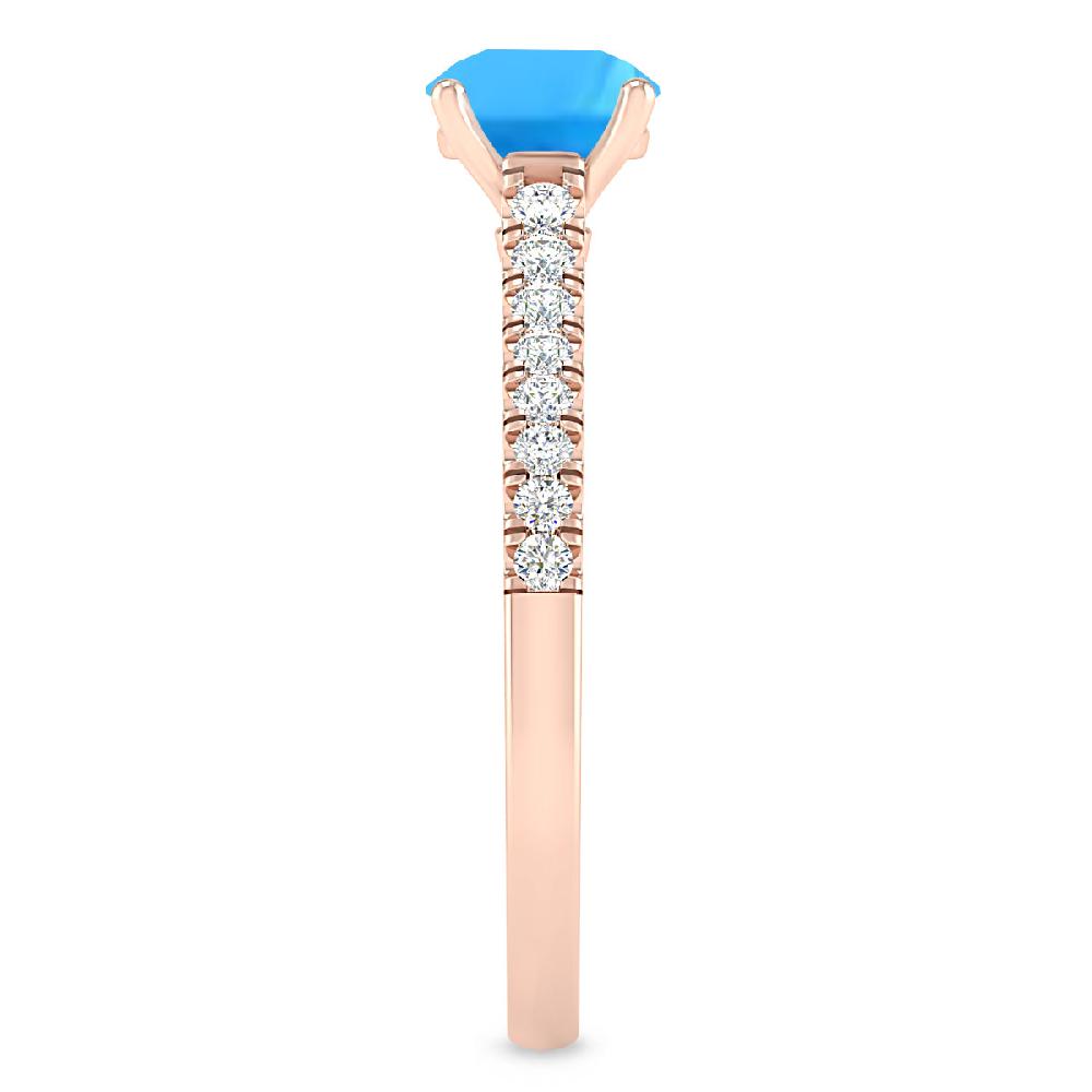 Rose Gold - Blue Topaz