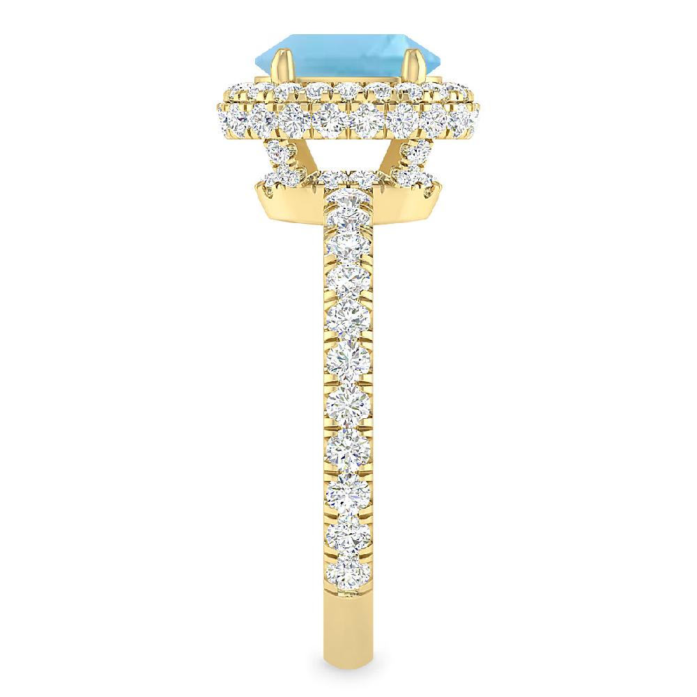 Yellow Gold - Blue Topaz