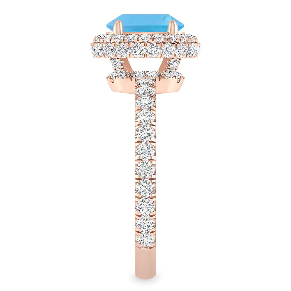 Rose Gold - Blue Topaz