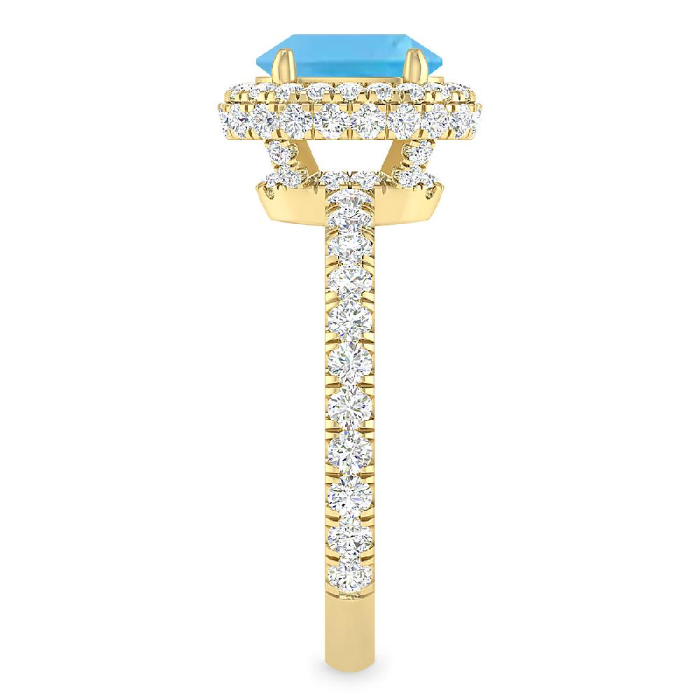 Yellow Gold - Blue Topaz