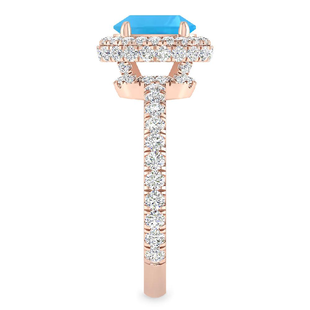 Rose Gold - Blue Topaz