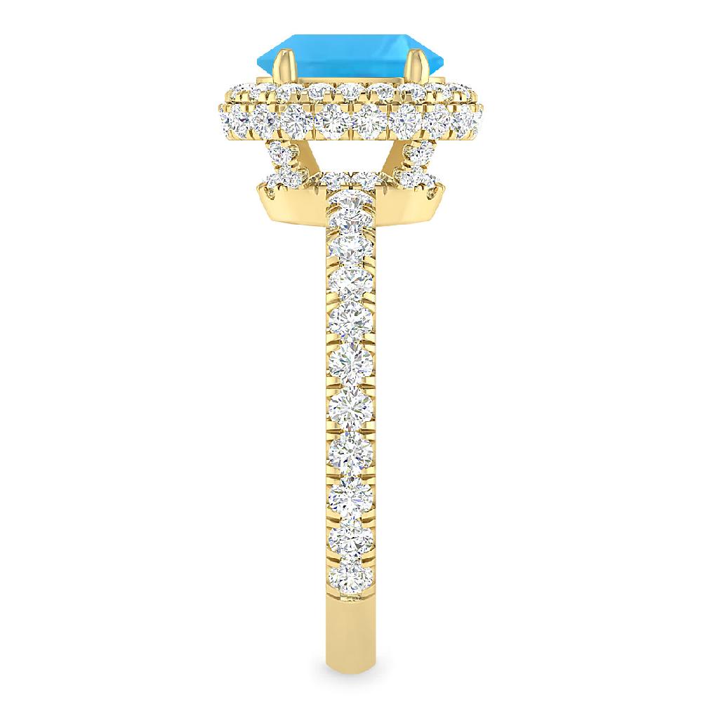 Yellow Gold - Blue Topaz