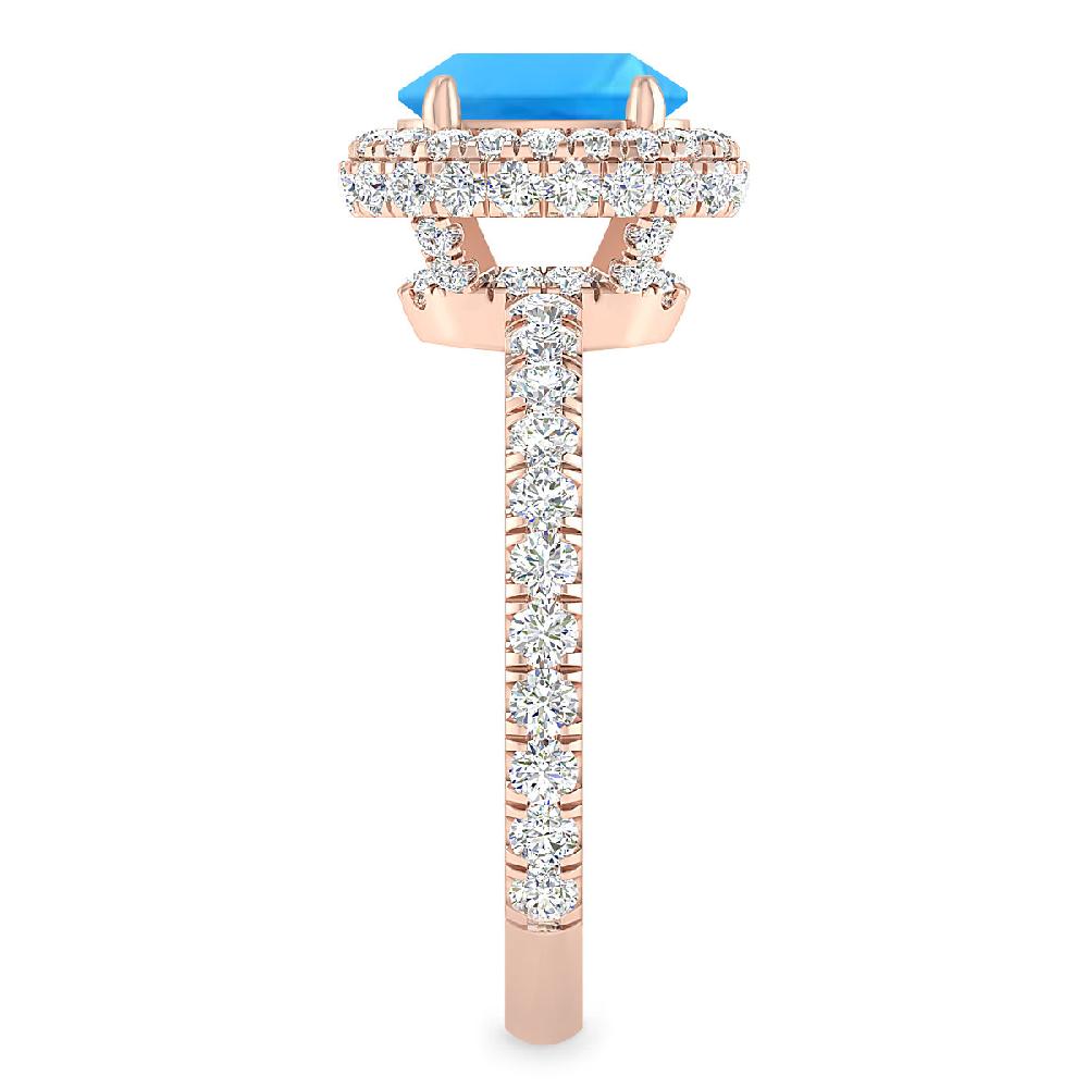 Rose Gold - Blue Topaz