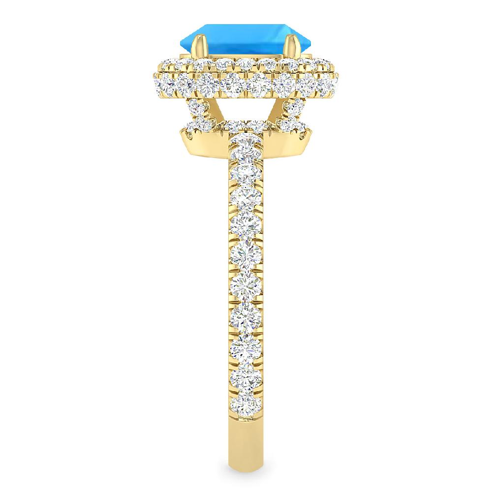 Yellow Gold - Blue Topaz