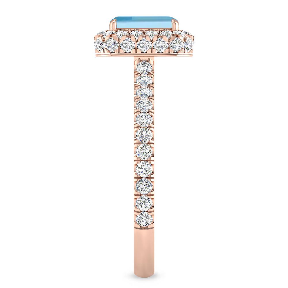 Rose Gold - Aquamarine