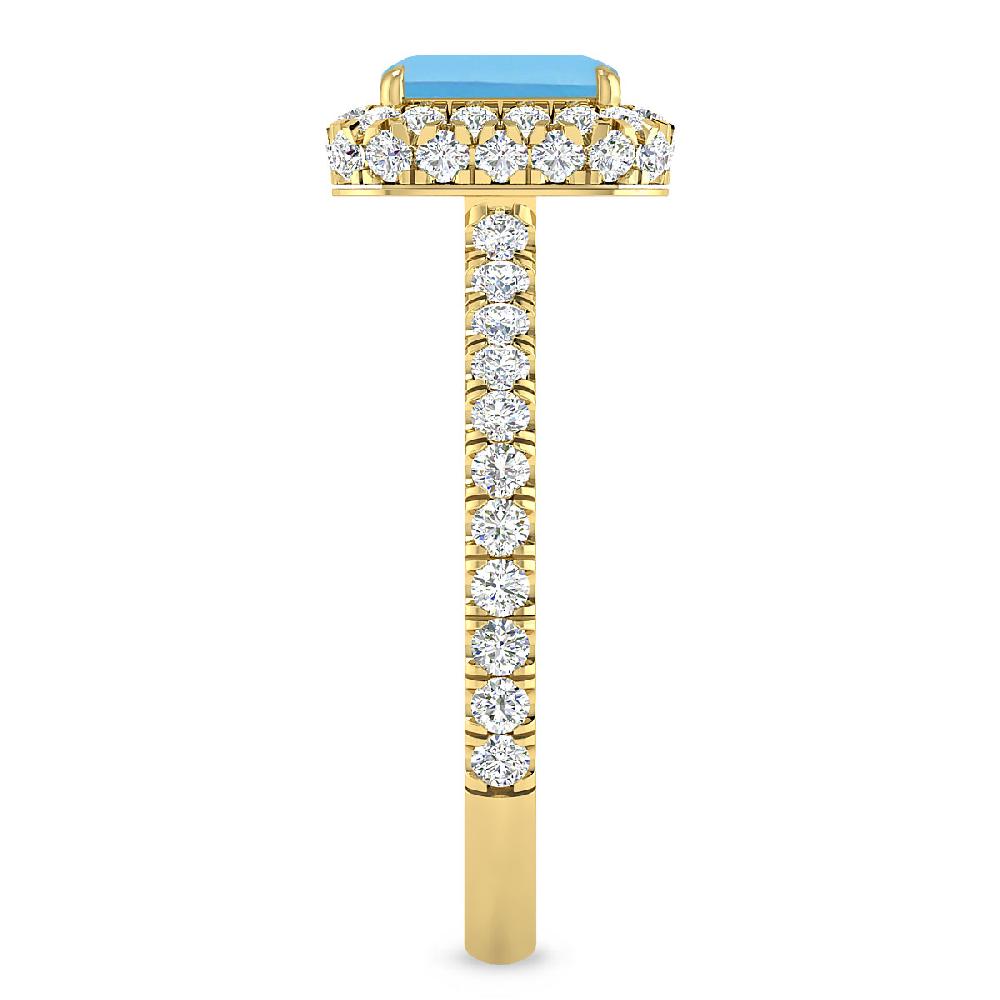 Yellow Gold - Blue Topaz