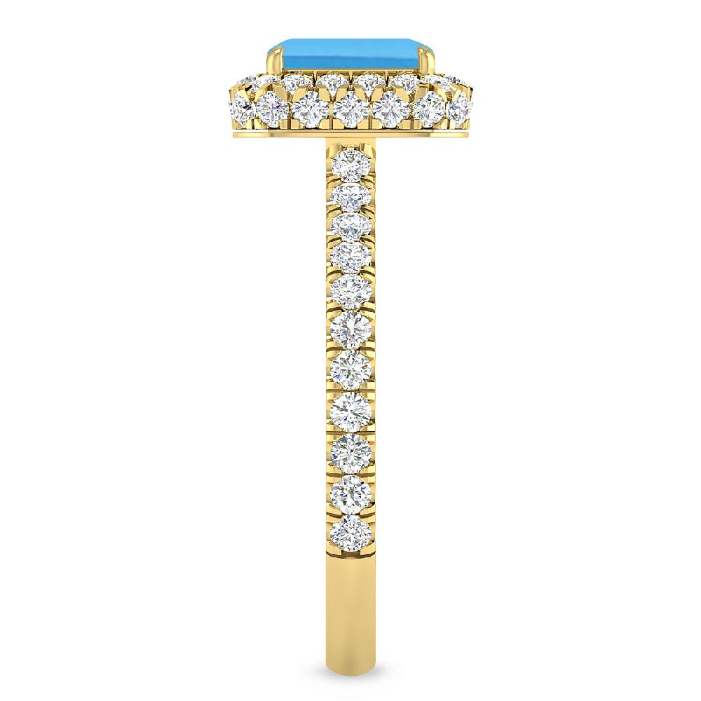 Yellow Gold - Blue Topaz