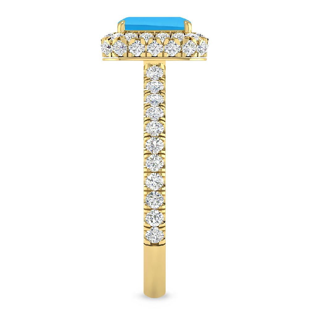 Yellow Gold - Blue Topaz