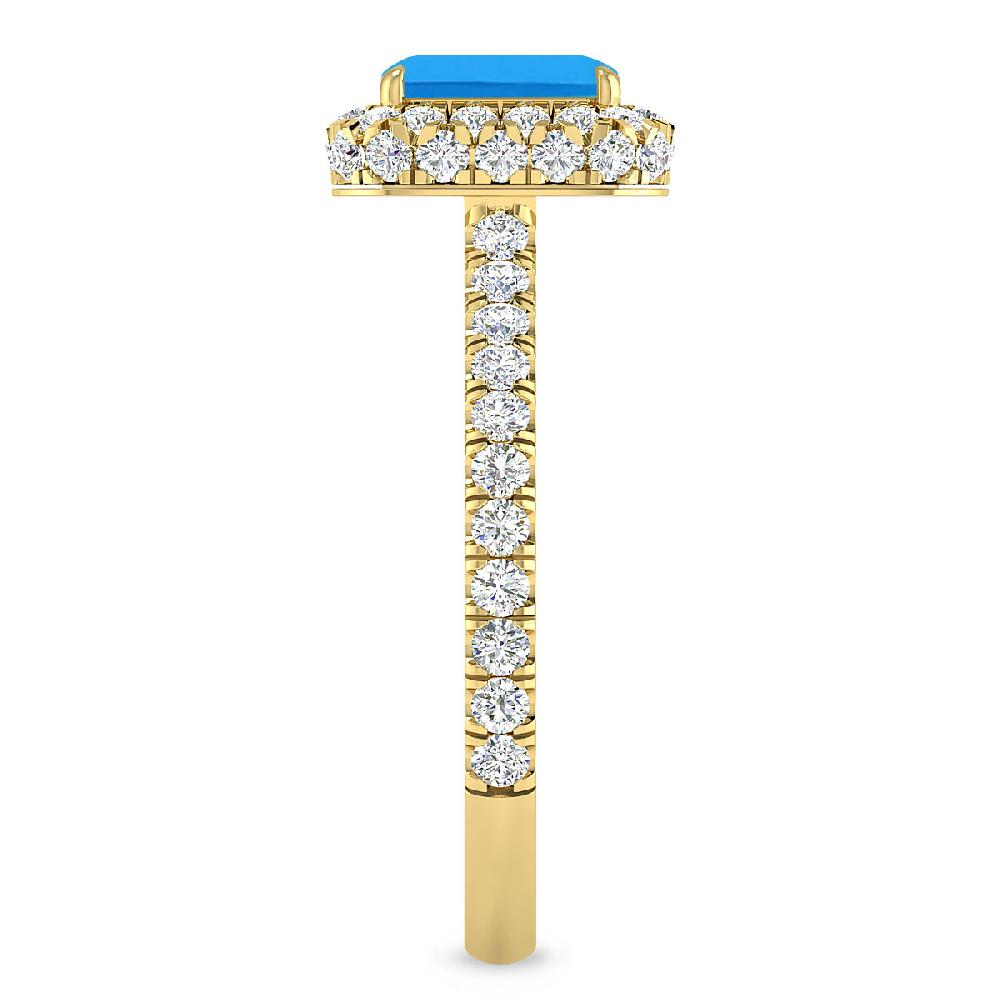 Yellow Gold - Blue Topaz