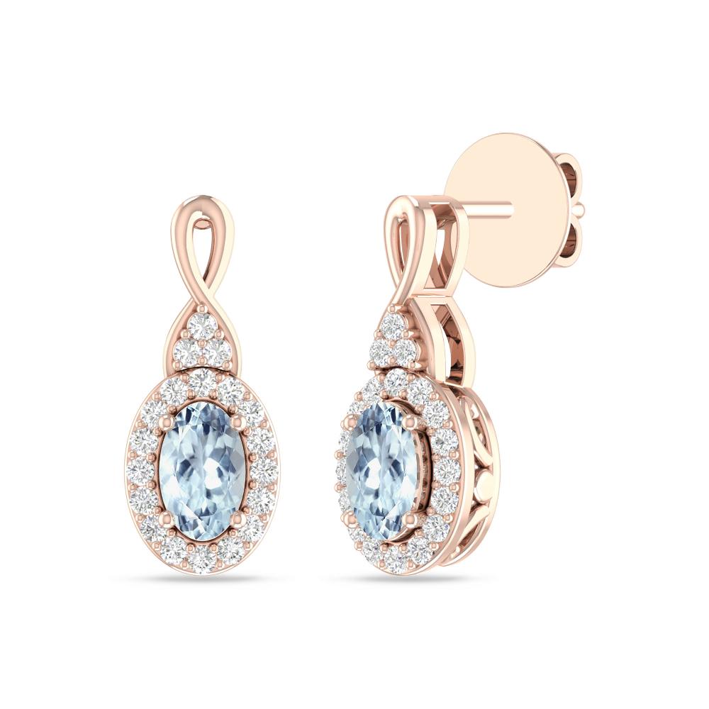 Rose Gold - Aquamarine