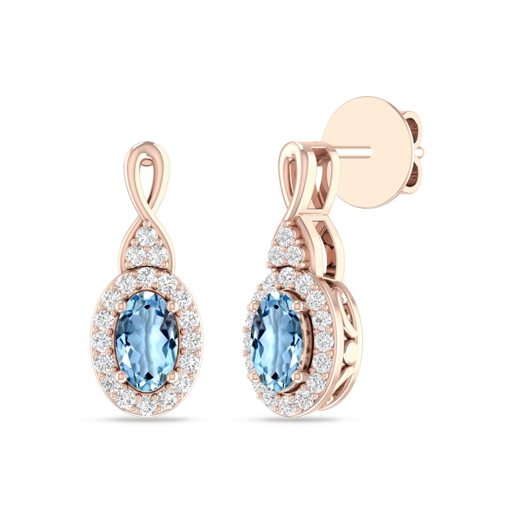 Rose Gold - Aquamarine