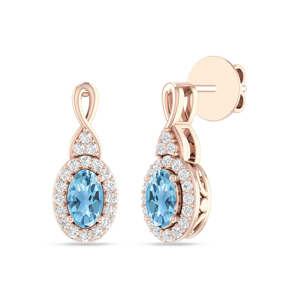 Rose Gold - Blue Topaz