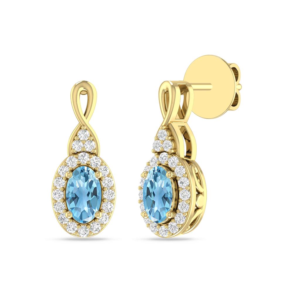 Yellow Gold - Blue Topaz