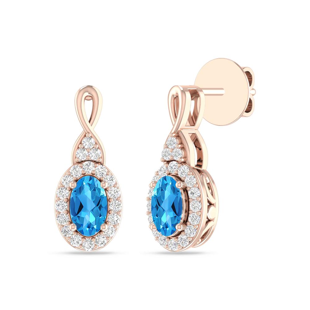 Rose Gold - Blue Topaz