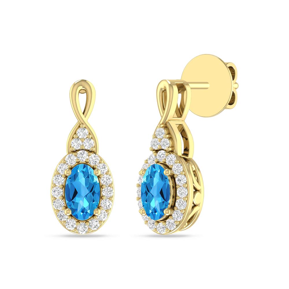 Yellow Gold - Blue Topaz