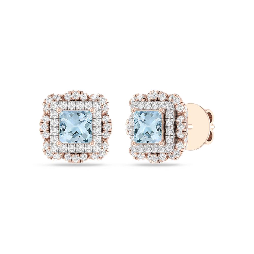 Rose Gold/White - Aquamarine