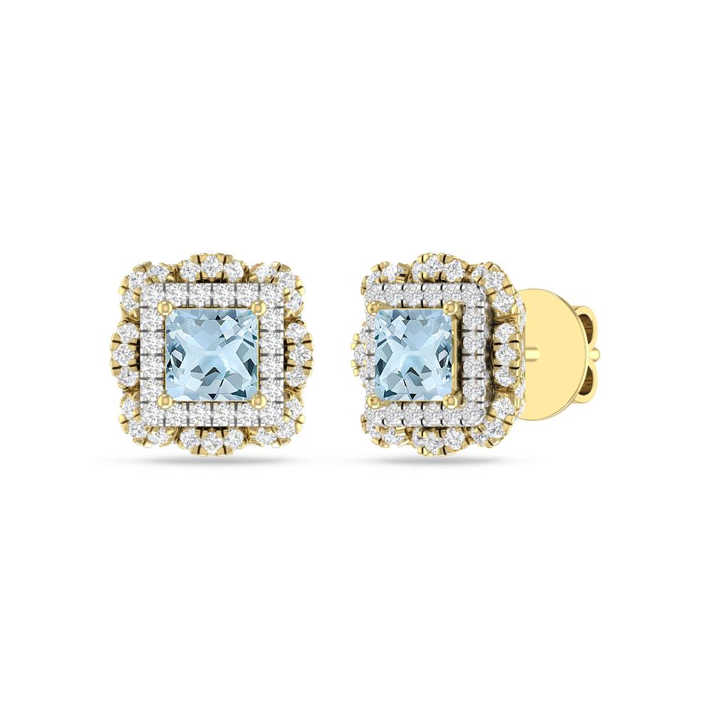 Yellow Gold/White - Aquamarine