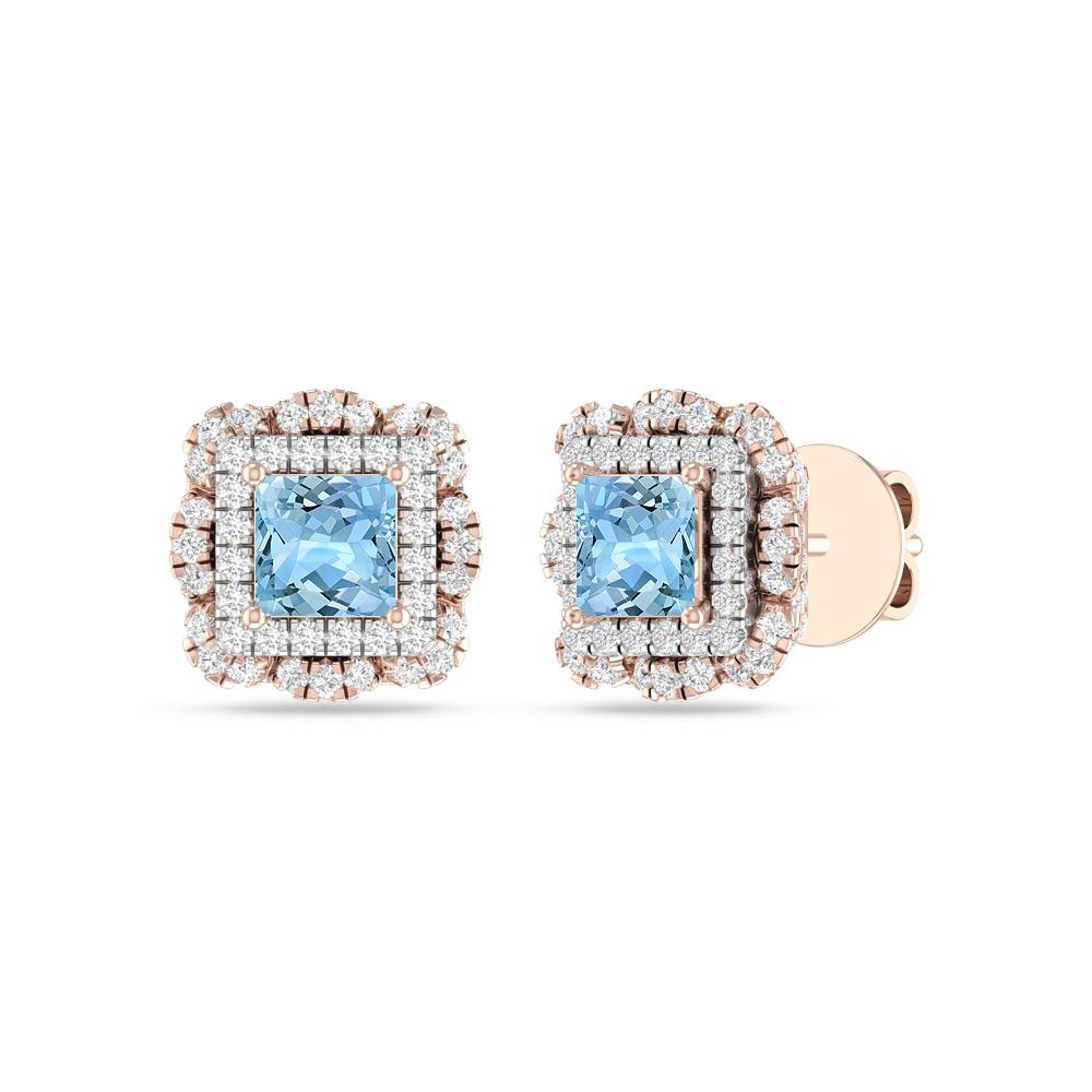 Rose Gold/White - Aquamarine