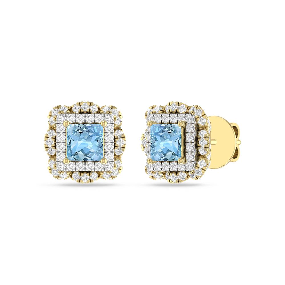 Yellow Gold/White - Aquamarine