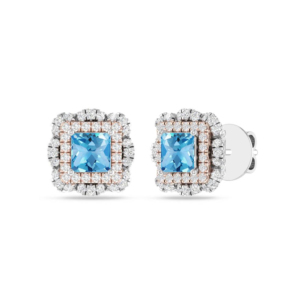 White Gold/Rose - Blue Topaz