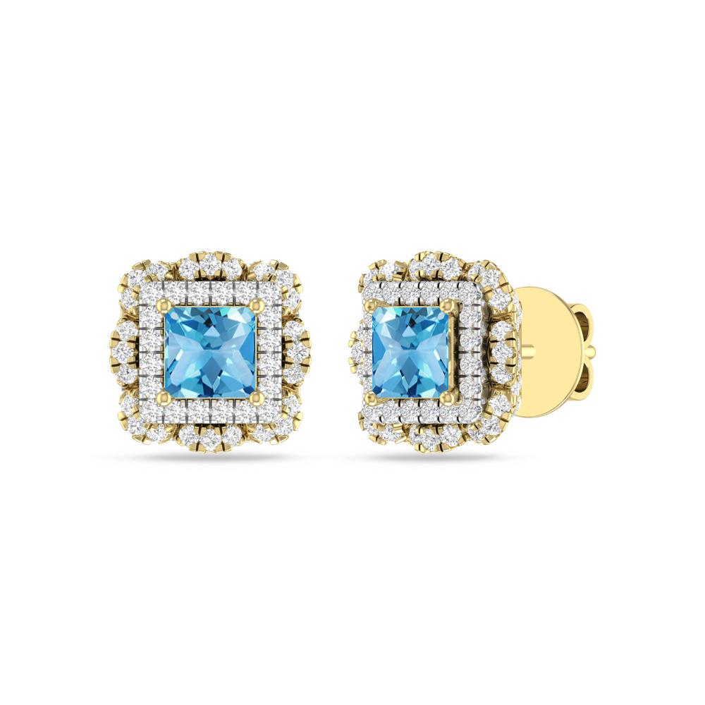 Yellow Gold/White - Blue Topaz